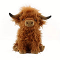 25Cm Simulation Kyloe Cream Highland Cow Animal Plush Toy Soft Stuffed Highland Cow Cattlle Plushie Birthday Gift for Kids Girls