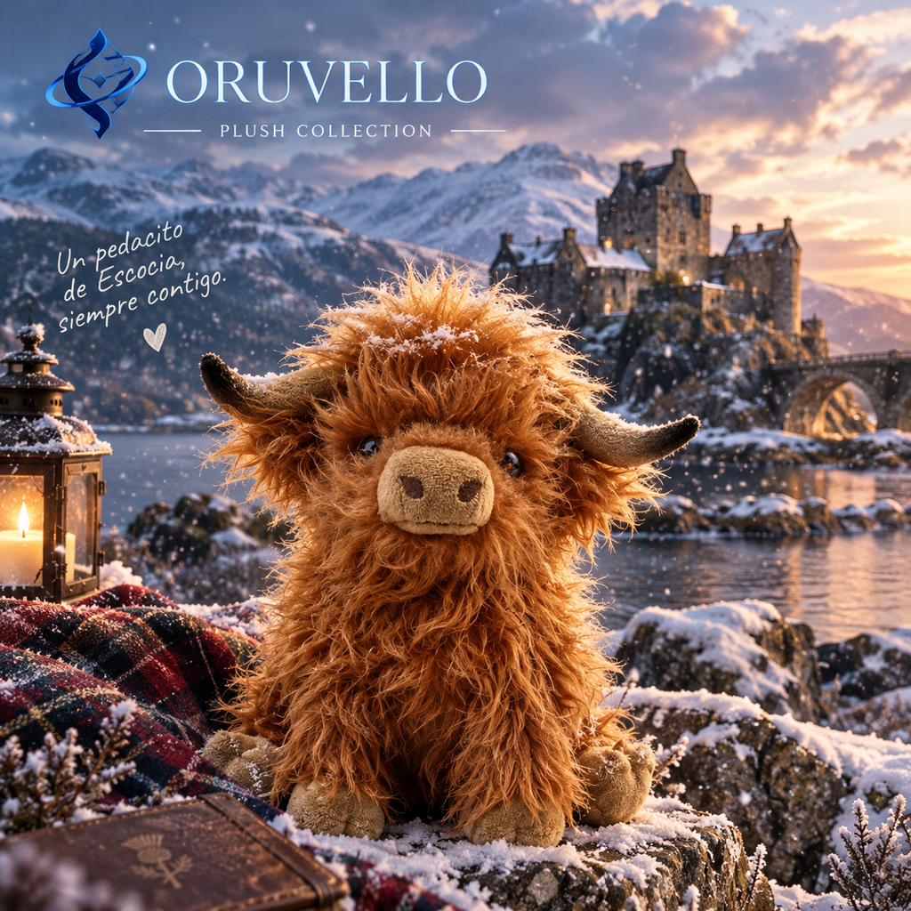 ORUVELLO™ Highland Cow Plush | 25 cm of Pure Cuteness 🐮🤍