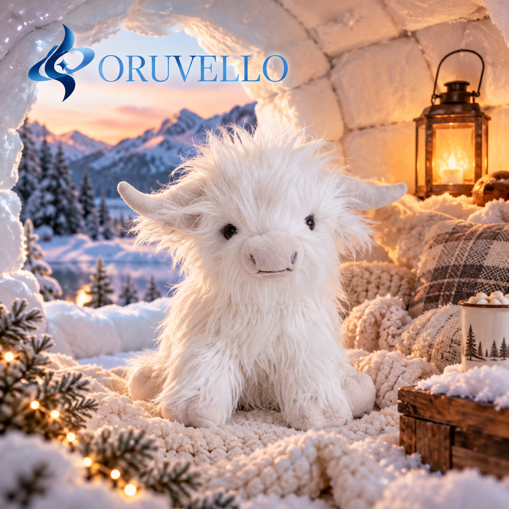 ORUVELLO™ Highland Cow Plush | 25 cm of Pure Cuteness 🐮🤍